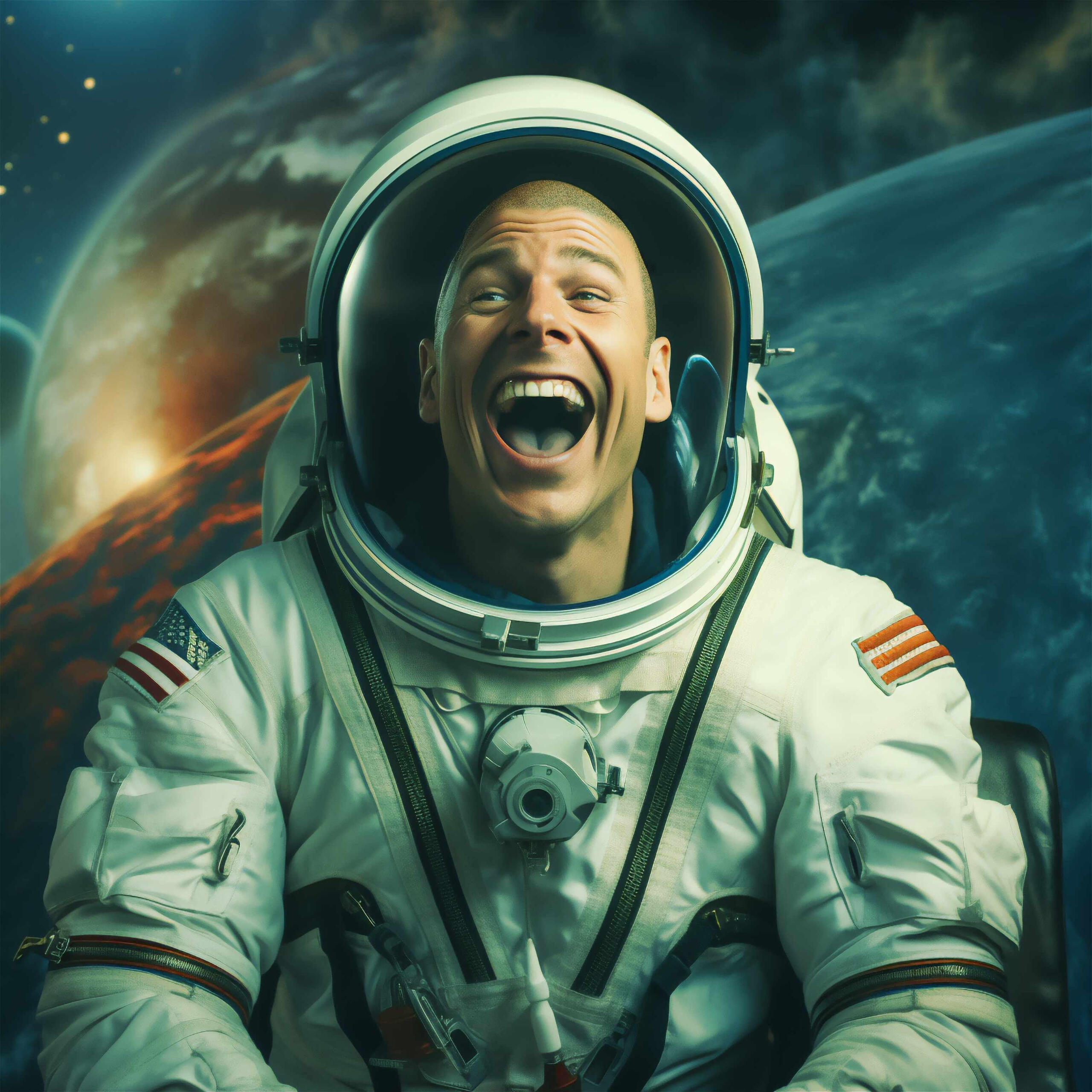 Scalp micropigmentation clinic owner in astronaut suite